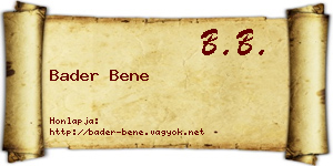 Bader Bene névjegykártya